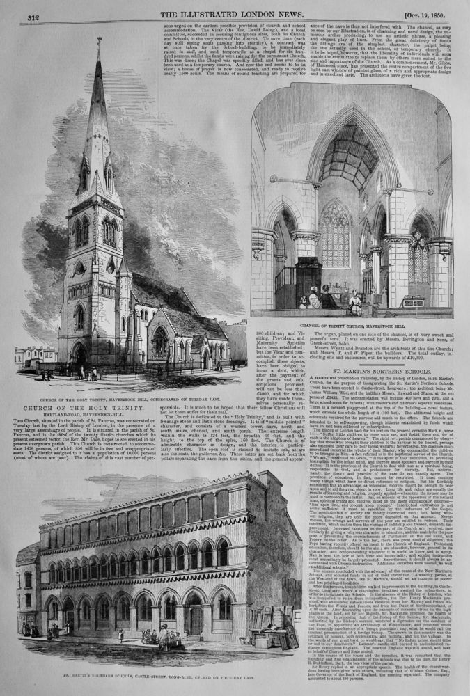 Church of the Holy Trinity, Hartland-Road, Haverstock Hill.  1850.