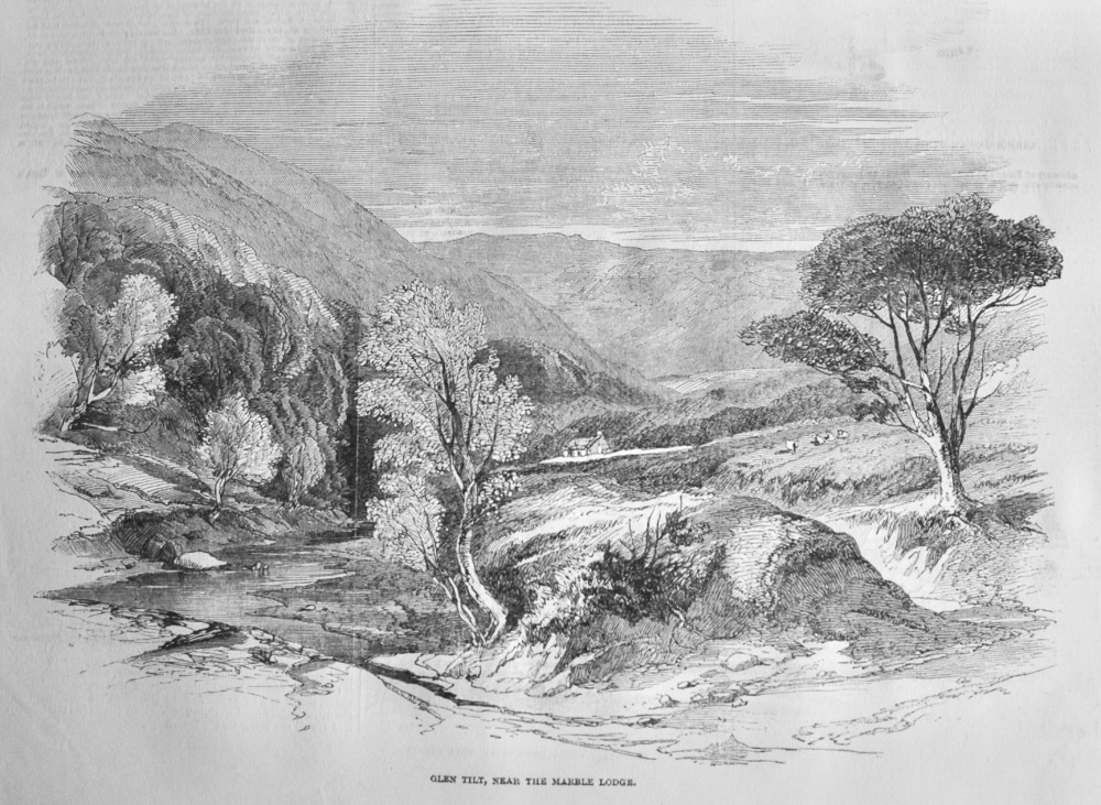 Glen Tilt, near the Marble lodge, Scotland.  1850.