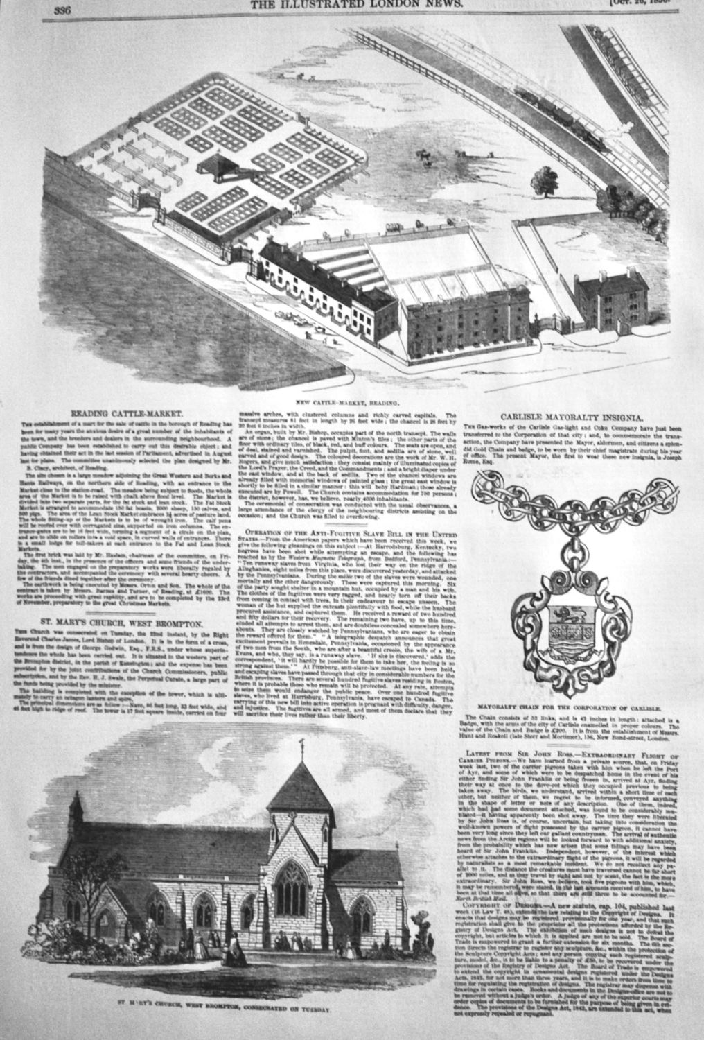 St Mary's Church, West Brompton.  1850.