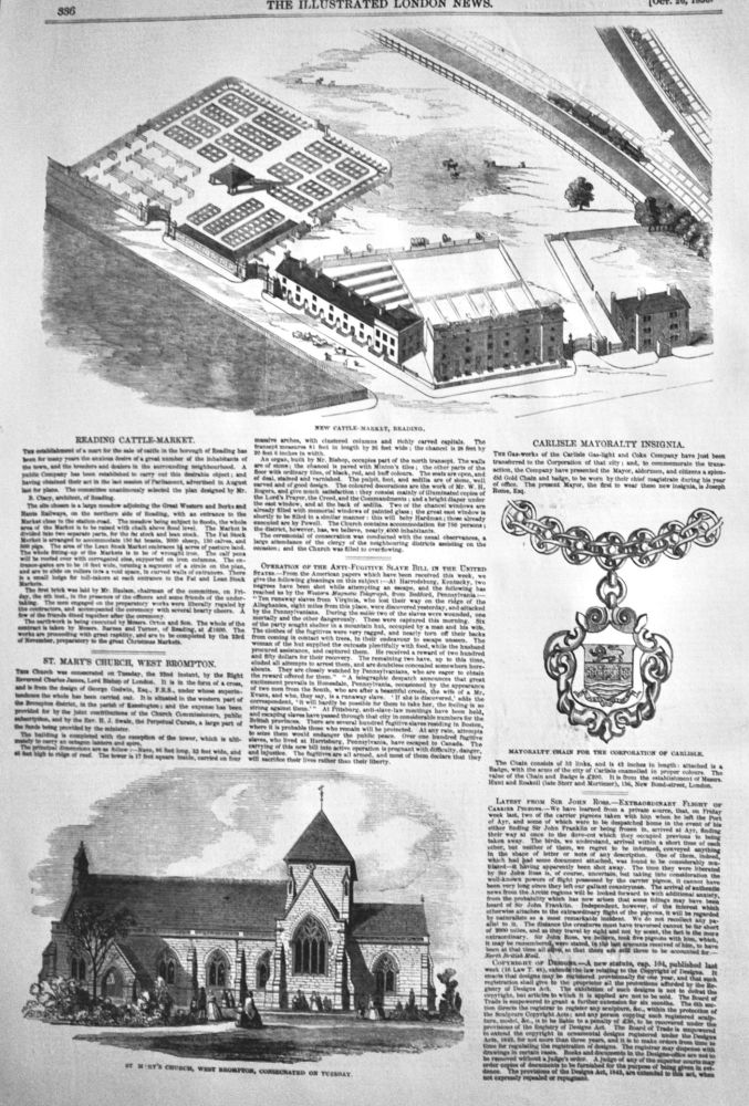 St Mary's Church, West Brompton.  1850.