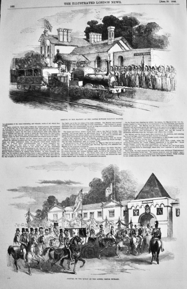 Royal Visit to Castle Howard.  1850.