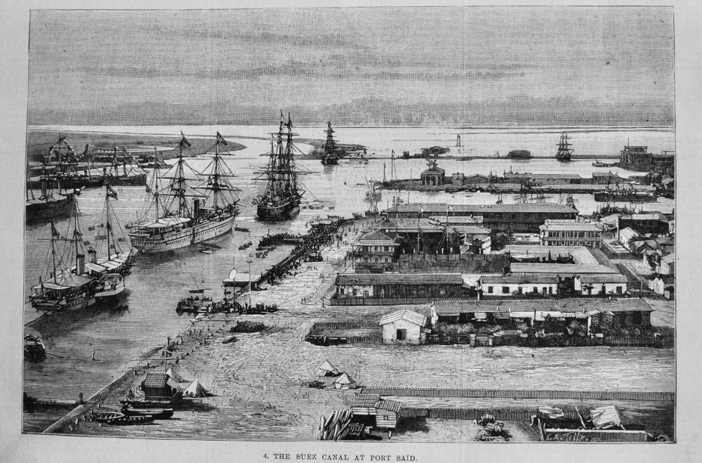 The Suez Canal at Port Said.  1882.