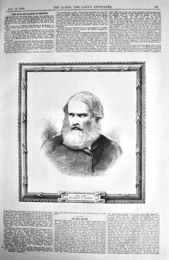 The Late Mr. Hablot K. Browne. (Phiz)  1882.