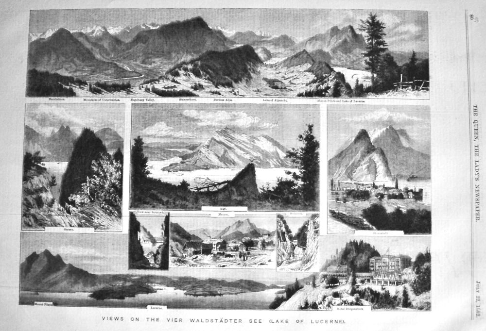 Views of the Vier Waldstadter See  (Lake of Lucerne)  1882.