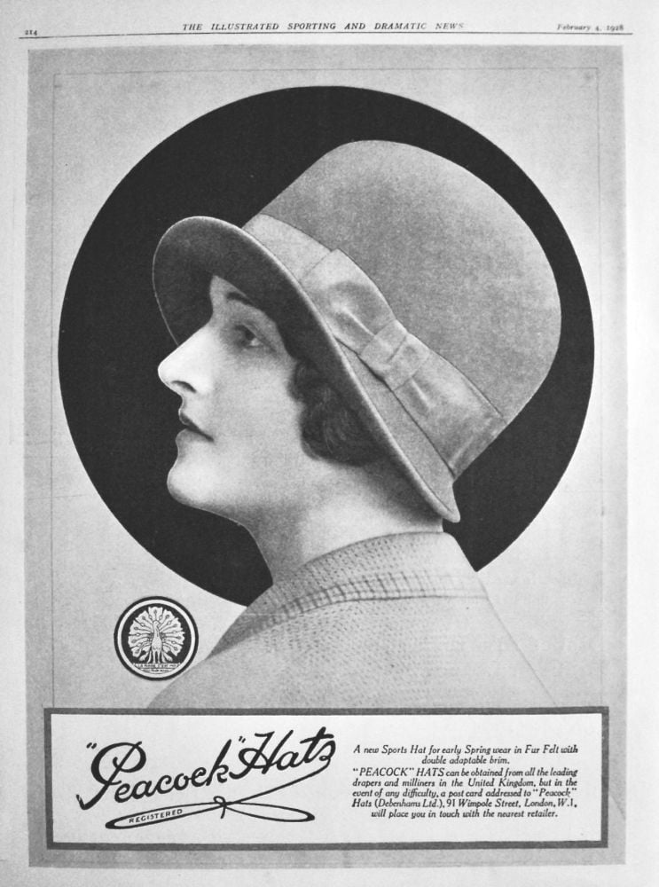 "Peacock" Hats.  1928.