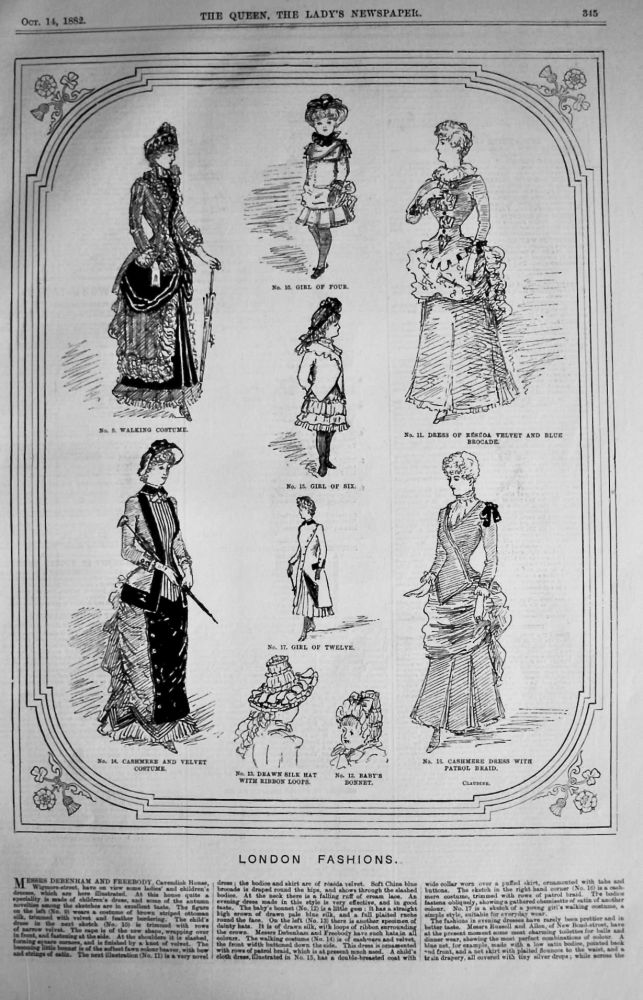London Fashions. 1882.