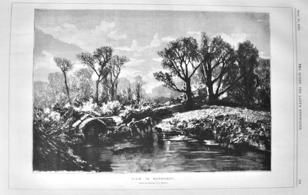 View in Normandy (After the Painting by J. Morera.)  1882.