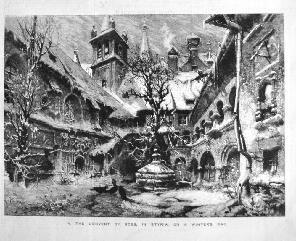 The Convent of Goss, in Styria, on a Winter's Day.  1882.