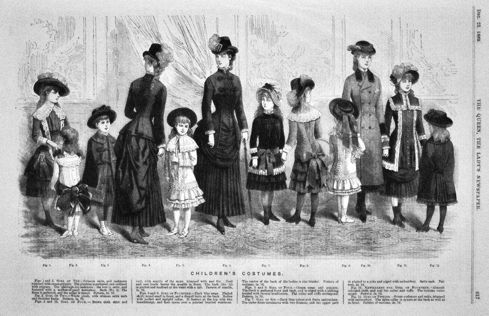 Children's Costumes.  December 23rd, 1882.