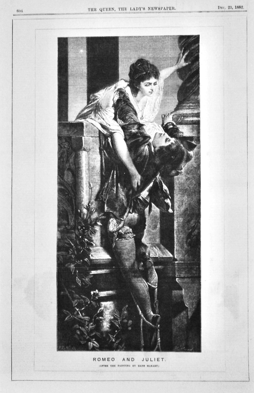 Romeo and Juliet.  (After the Painting by Hans Makart.)  1882.