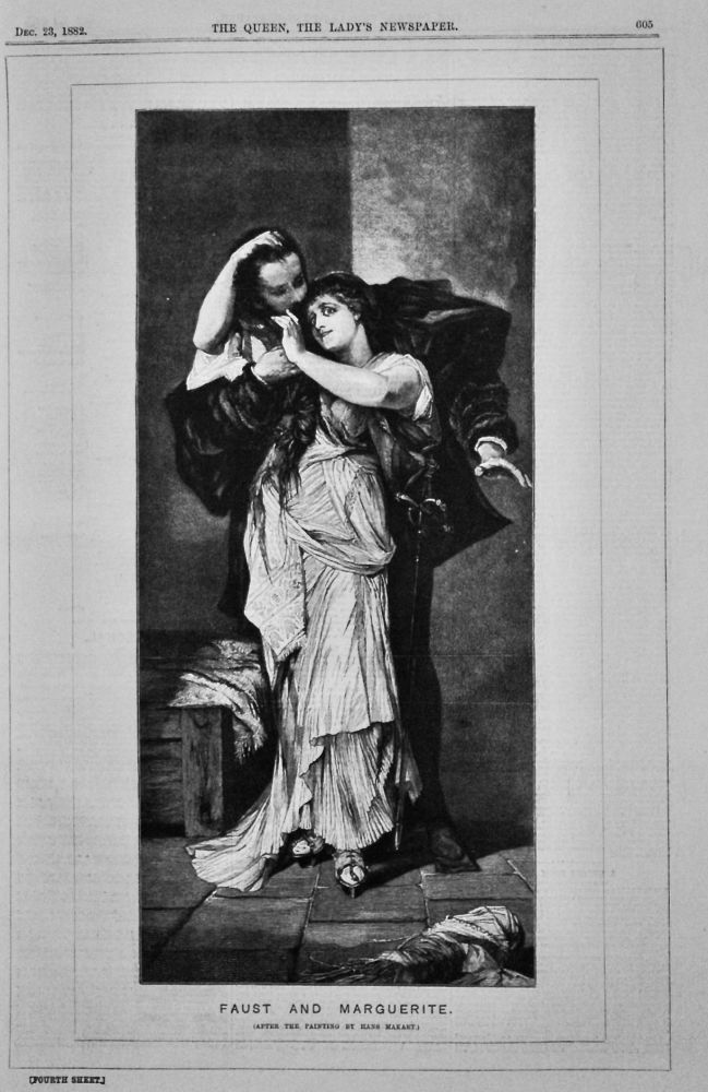 Faust and Marguerite. (After the painting by Hans Makart.) 1882.