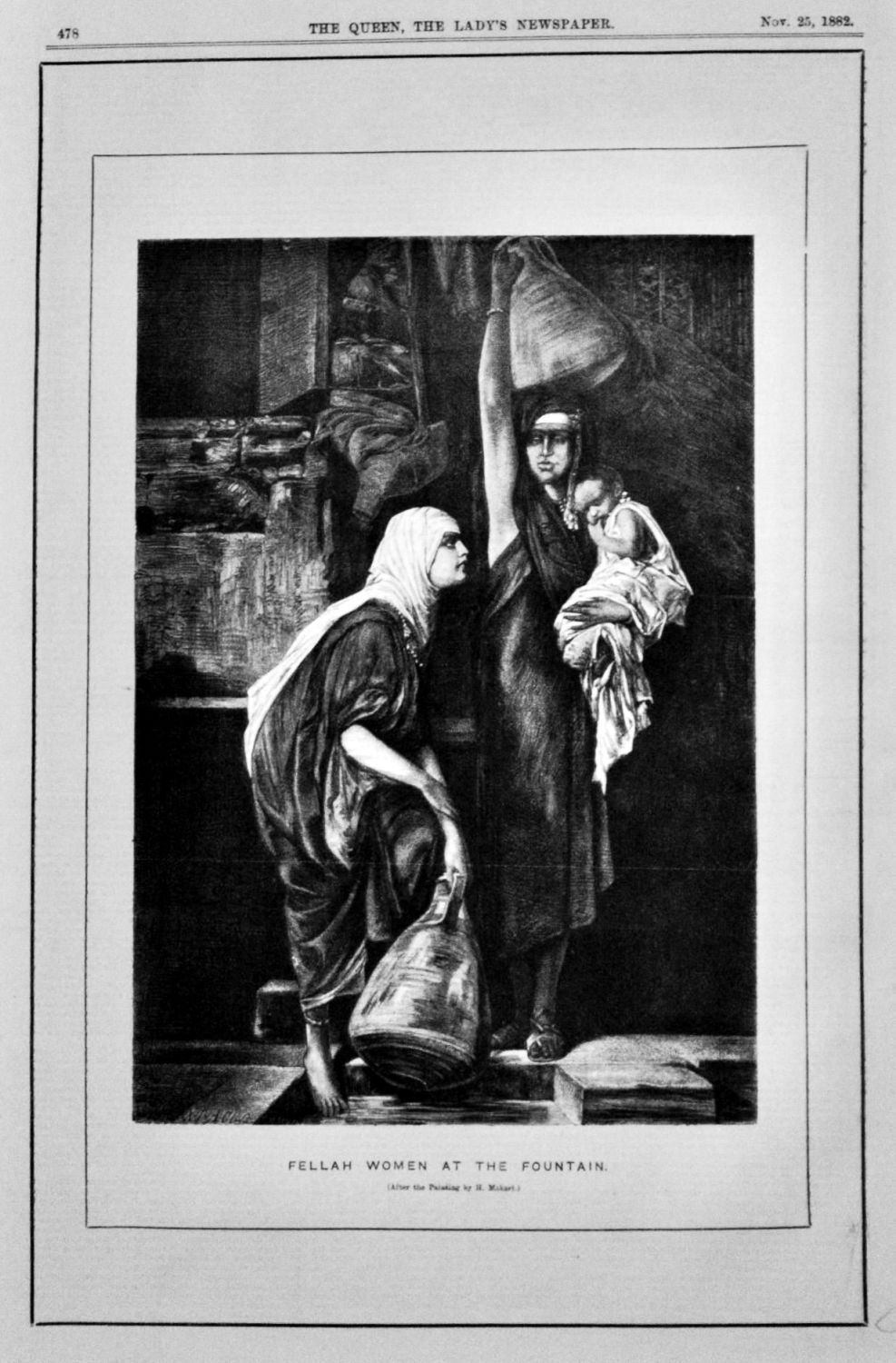 Fellah Women at the Fountain.  (After the Painting by H. Makart.)1882.