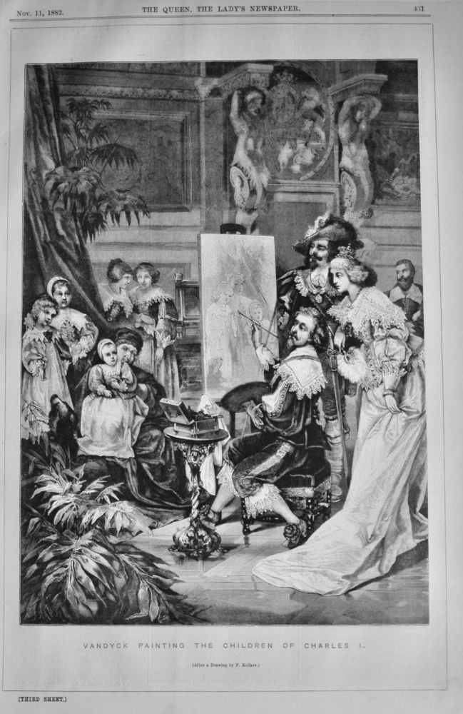 Vandyck Painting the Children of Charles I.  (After a Drawing by F. Kollarz.) 1882.