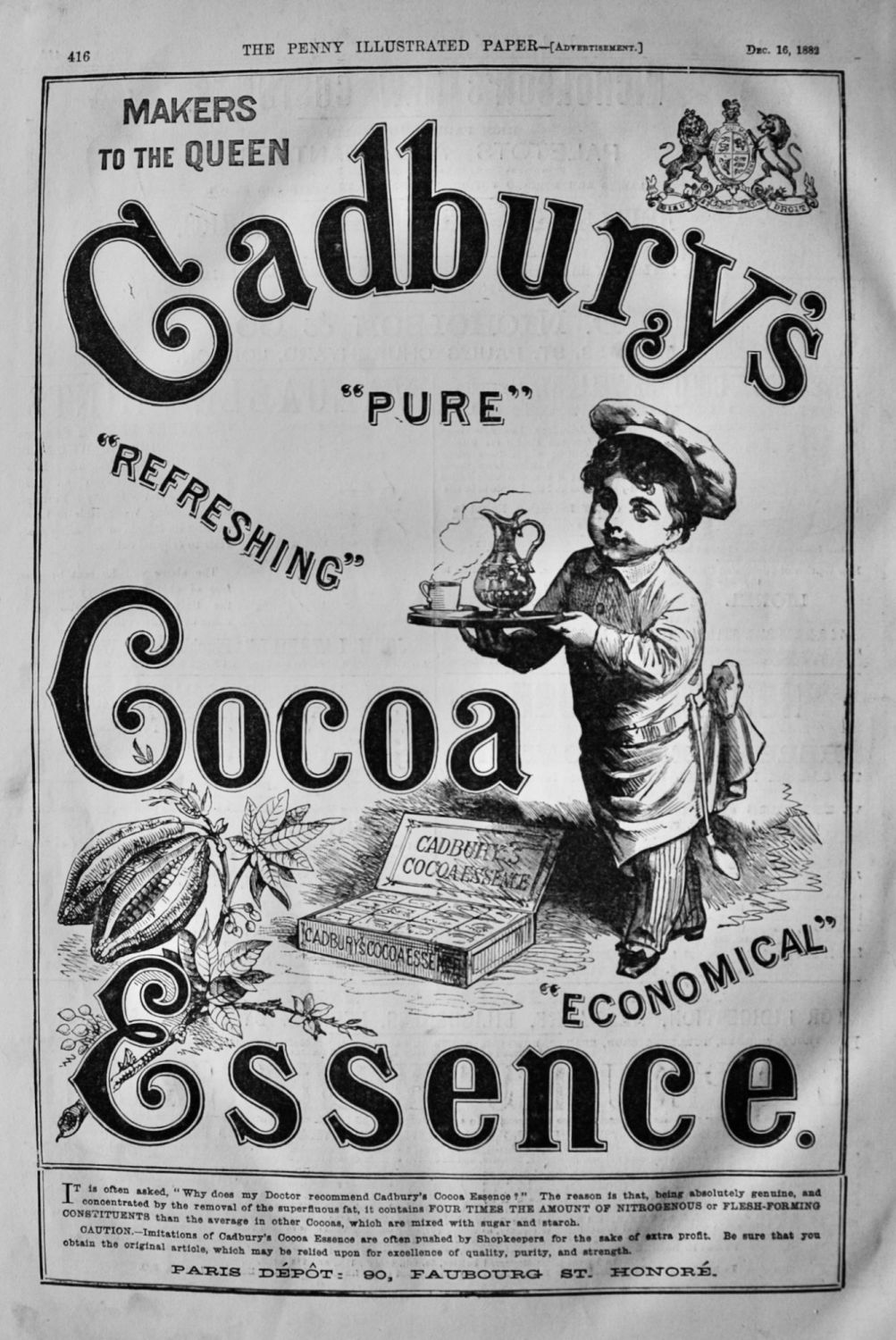 Cadbury's Cocoa.  1882.