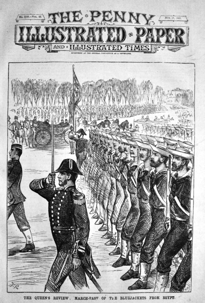 The Queen's Review : March-Past of The Bluejackets from Egypt.  1882.