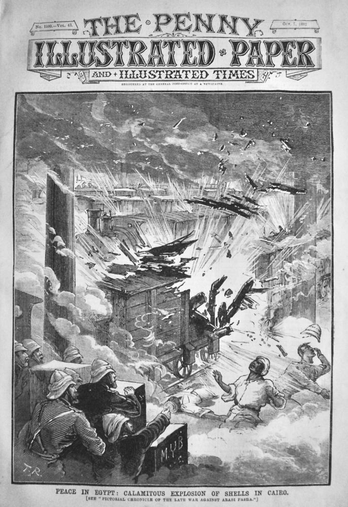Peace in Egypt :  Calamitous Explosion of Shells in Cairo. 1882.
