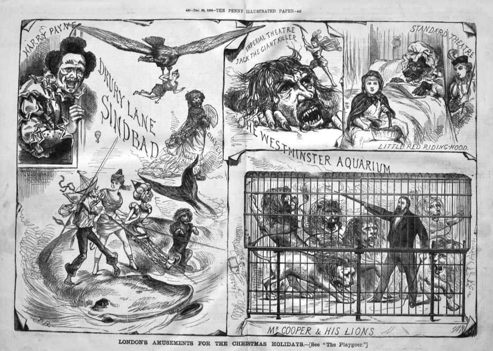 London Amusements for the Christmas Holidays.  1882.