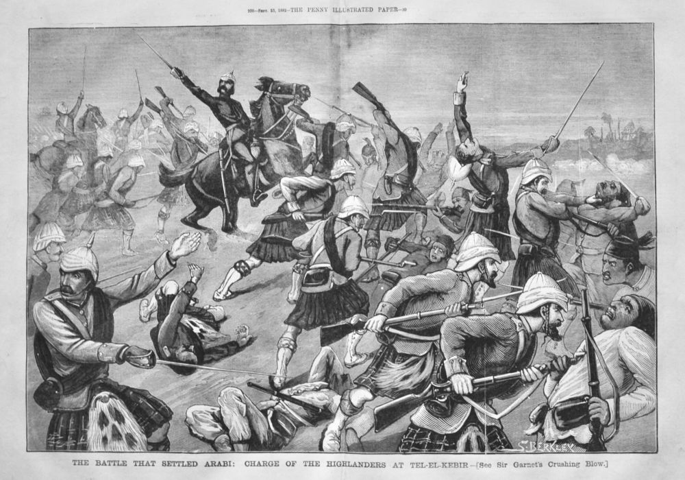 The Battle that Settled Arabi :  Charge of the Highlanders at Tel-El-Kebir.  1882.