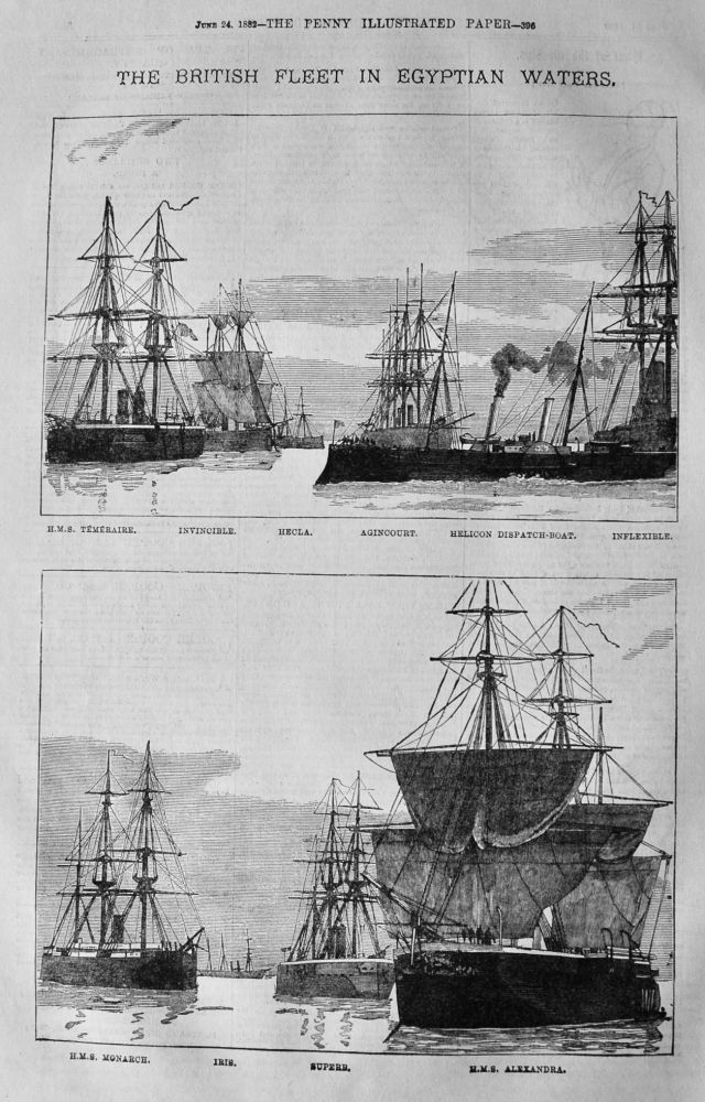 The British Fleet in Egyptian Waters. 1882.