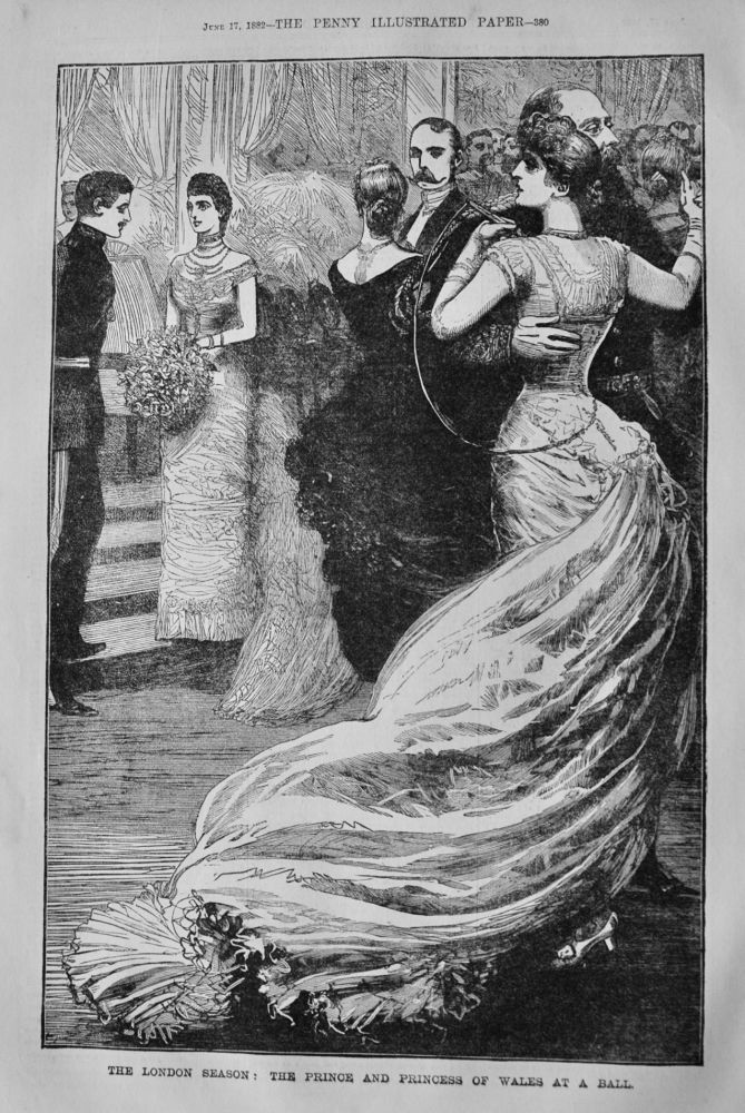 The London Season : The Prince and Princess of Wales at a Ball.  1882.