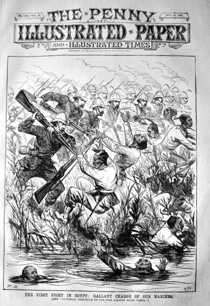 The First Fight in Egypt :  Gallant Charge of our Marines.  1882.