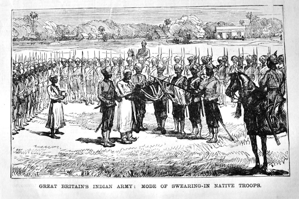 Great Britain's Indian Army :  Mode of Swearing-in Native Troops.  1882.