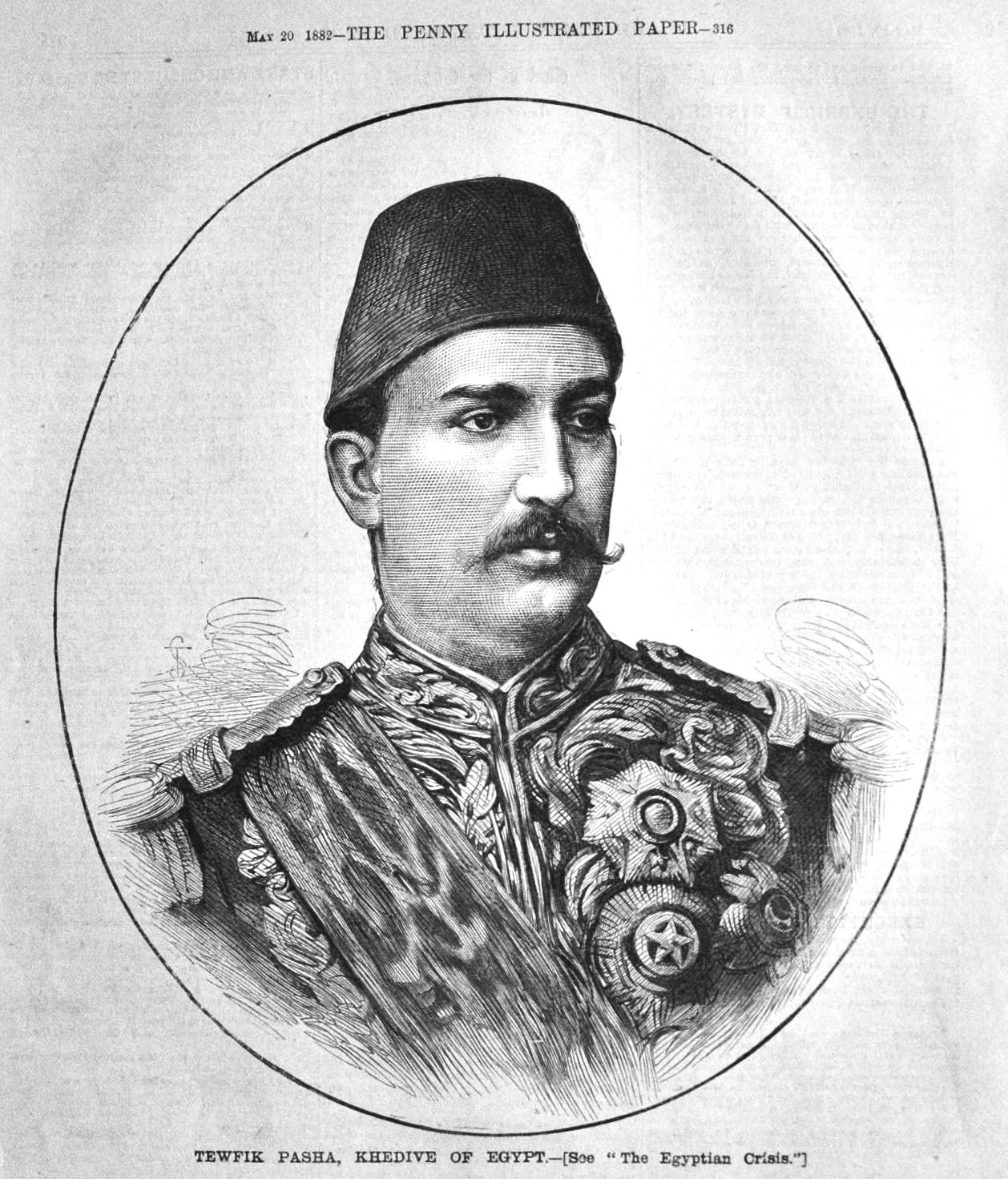 Tewfik Pasha, Khedive of Egypt. 1882.