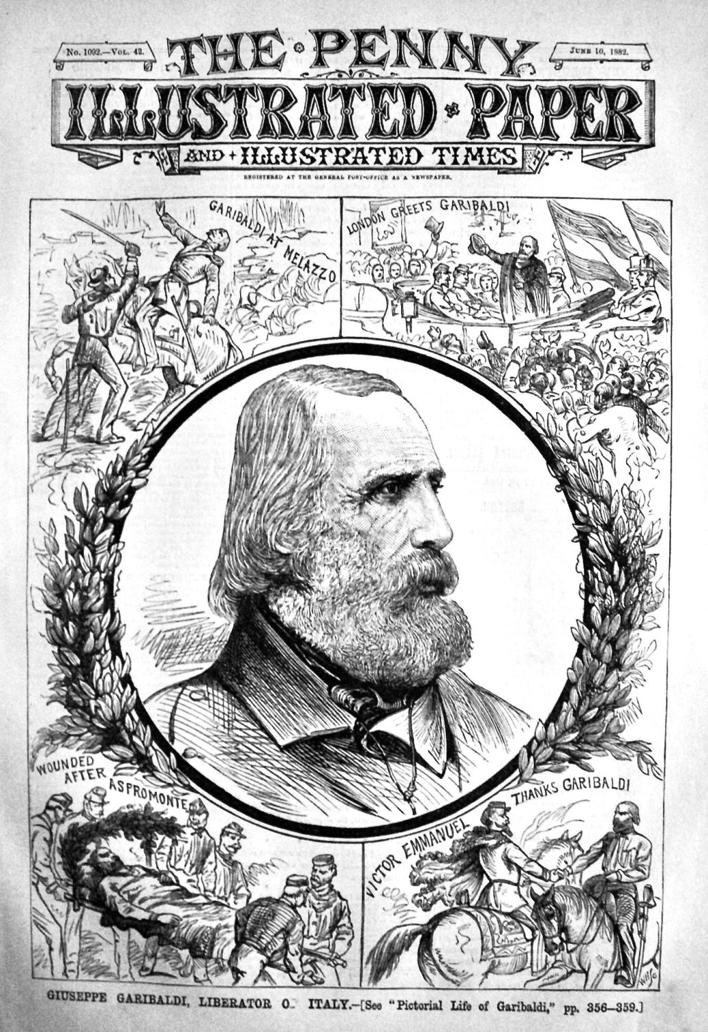 Giuseppe Garibaldi, Liberator Of Italy. 1882.