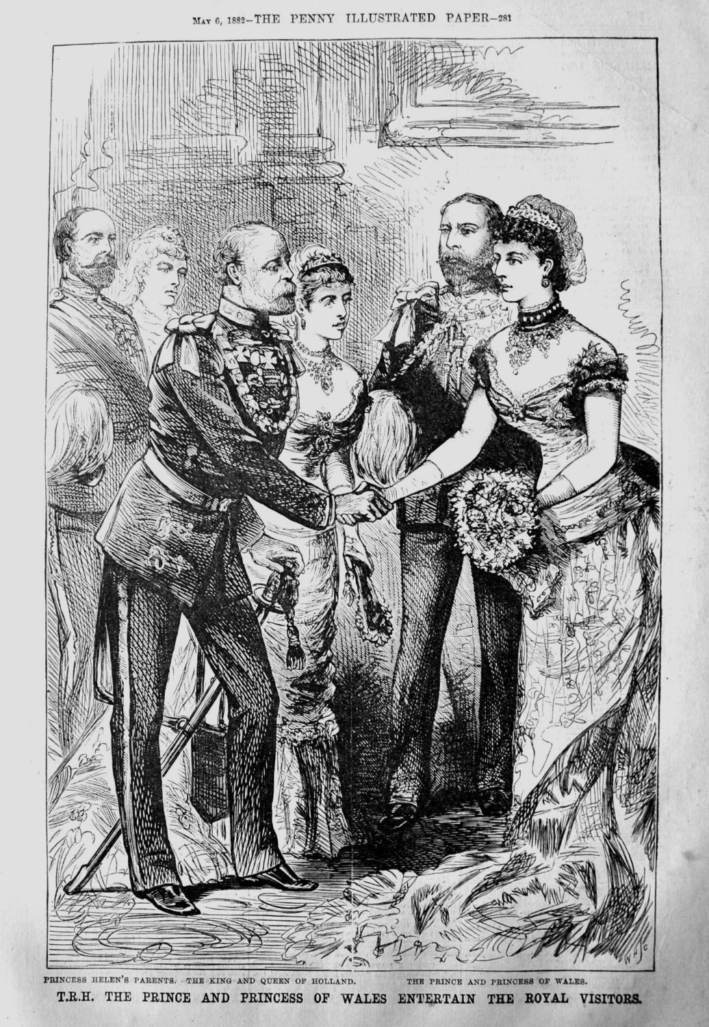 T.R.H. The Prince and Princess of Wales Entertain the Royal Visitors.  1882
