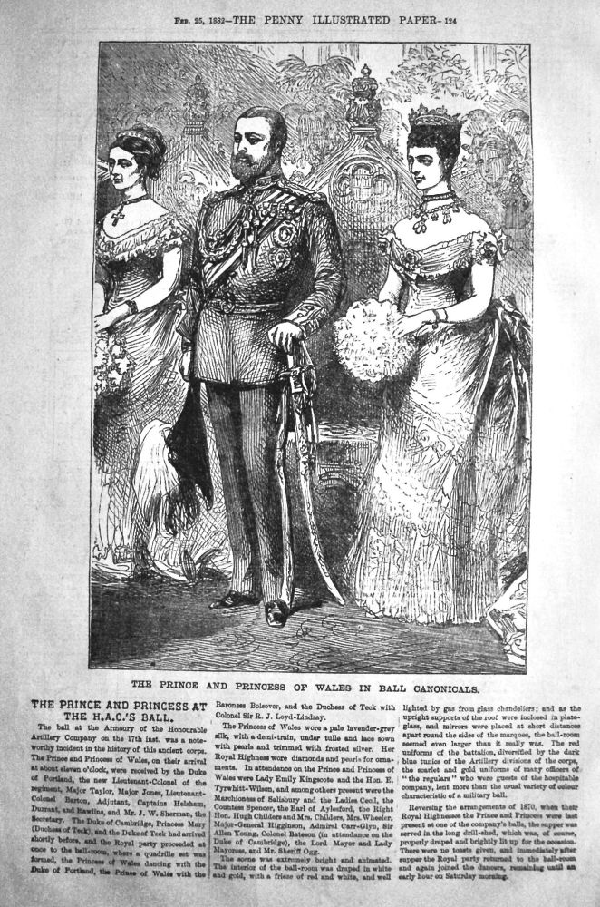 The Prince and Princess of Wales in Ball Canonicals.  1882.