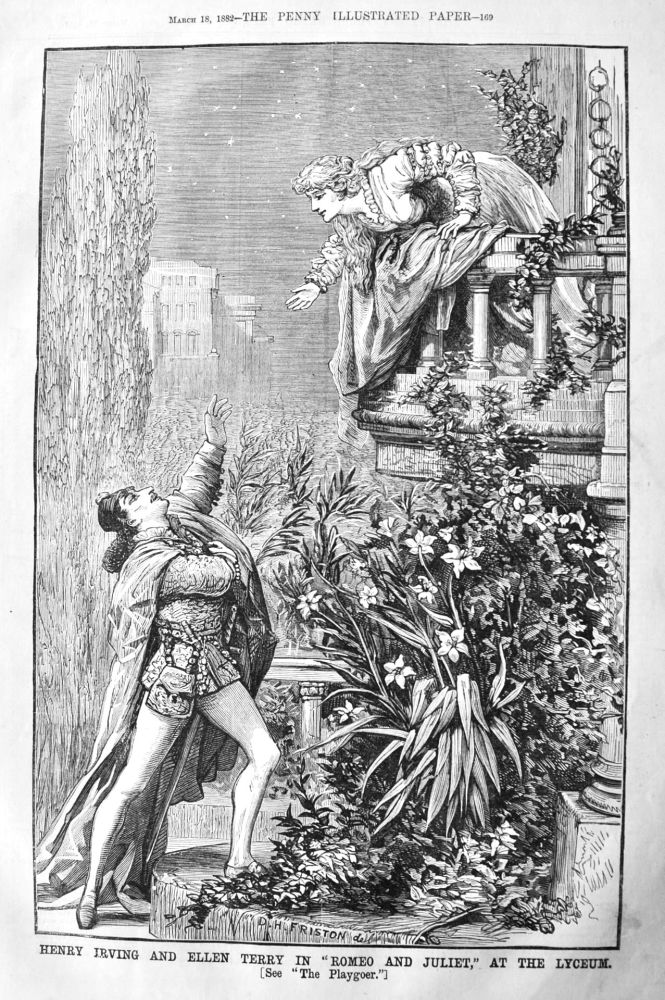 Henry Irving and Ellen Terry in "Romeo and Juliet," at the Lyceum.  1882.