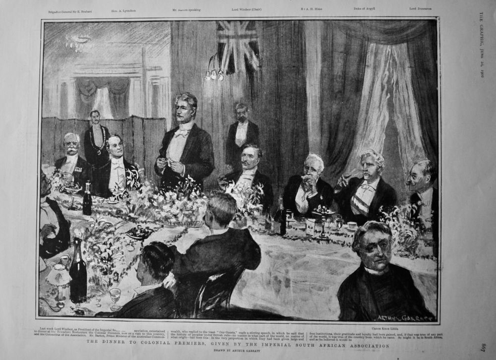 The Dinner to Colonial Premiers,  Given by the Imperial South African Assoc