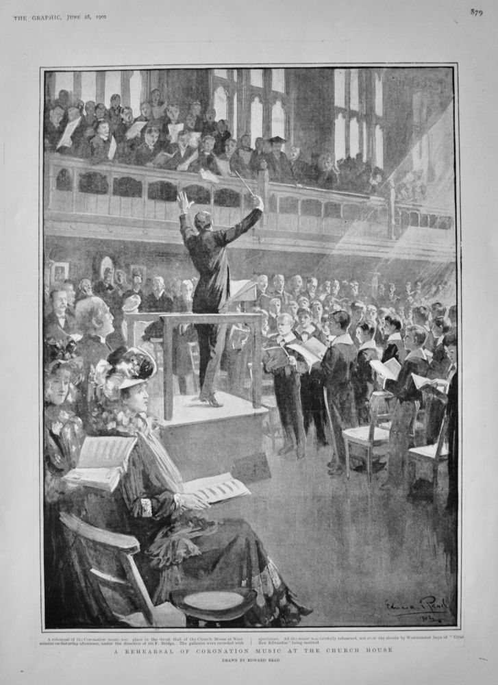 A Rehearsal of Coronation Music at the Church House.  1902.