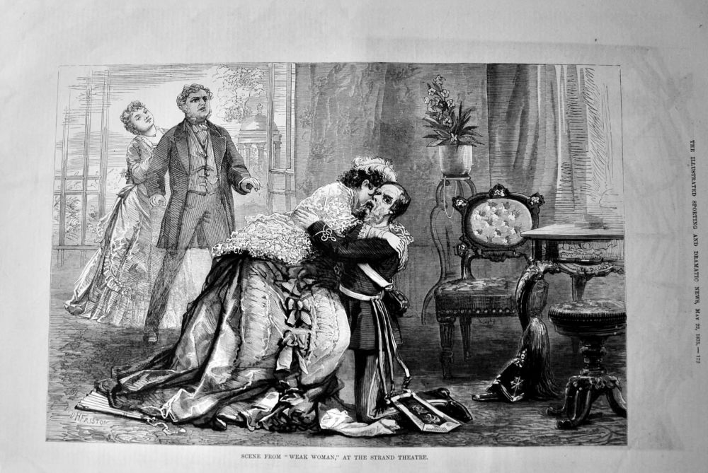 Scene from "Weak Woman," at the Strand Theatre.  1875.