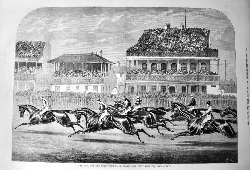 The Race for the Northumberland Plate.- The first Time Past the Stand.  1875.