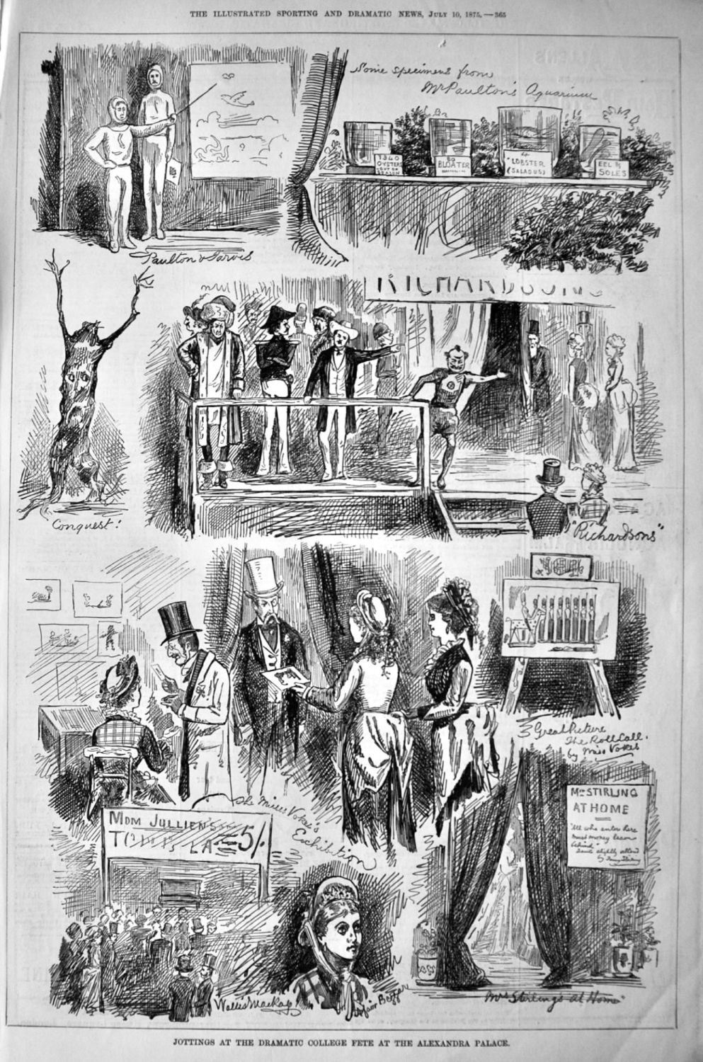 Jottings at the Dramatic College Fete at the Alexandra Palace.  1875.