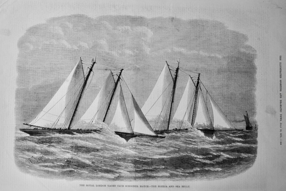 The Royal London Yacht Club Schooner Match.- The Egeria and Sea Belle.  1875.