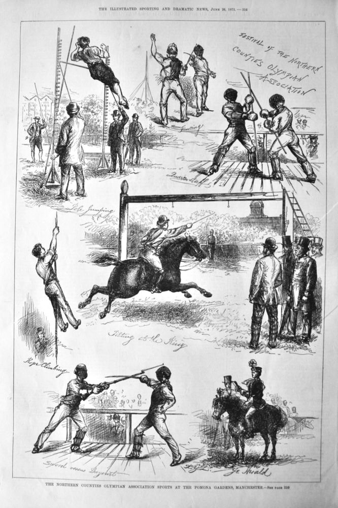 The Northern Counties Olympian Association Sports at the Pomona Gardens, Manchester.  1875.