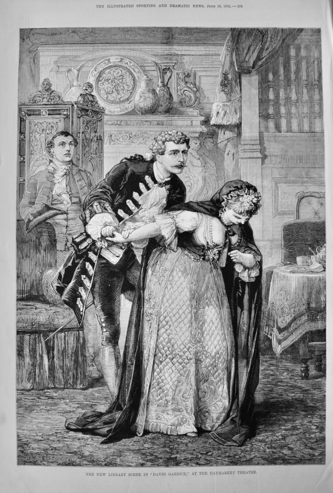 The New Library Scene in "David Garrick," at the Haymarket Theatre.  1875.