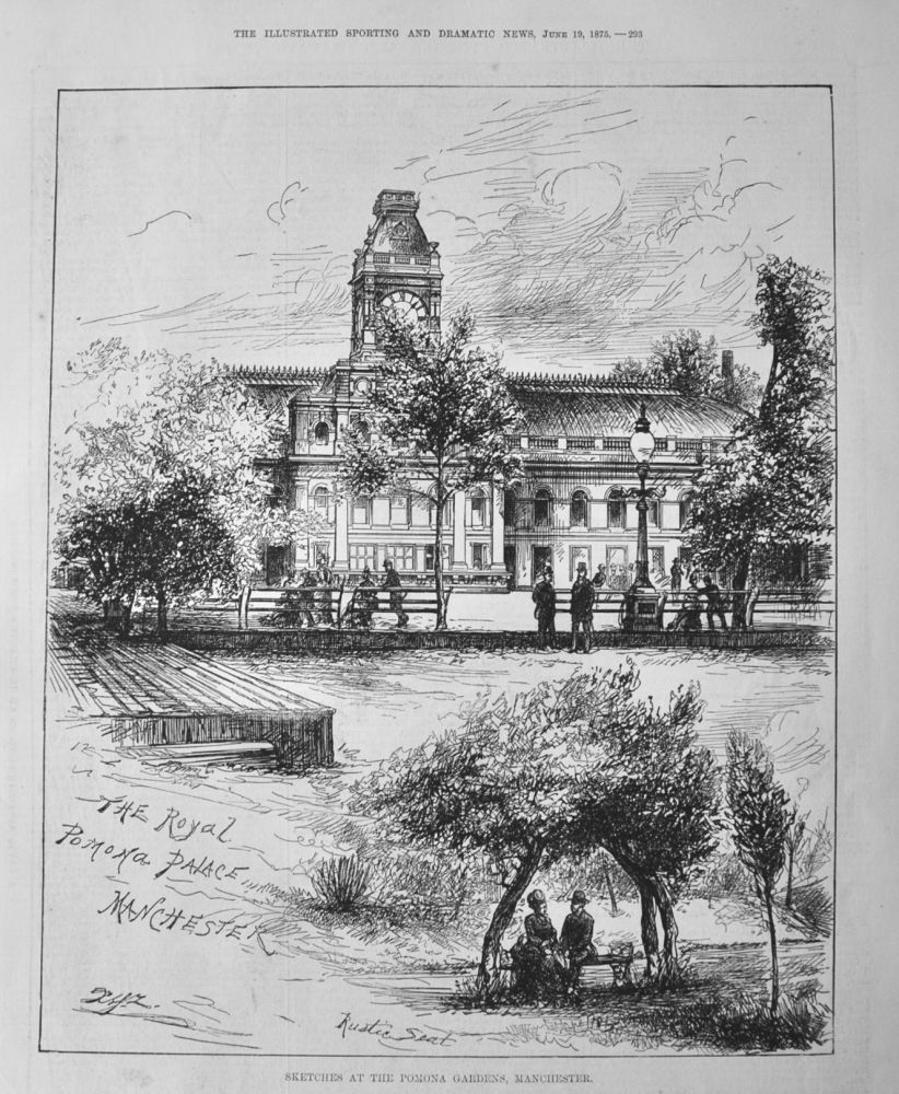 Sketches at the Pomona Gardens, Manchester.  1875.