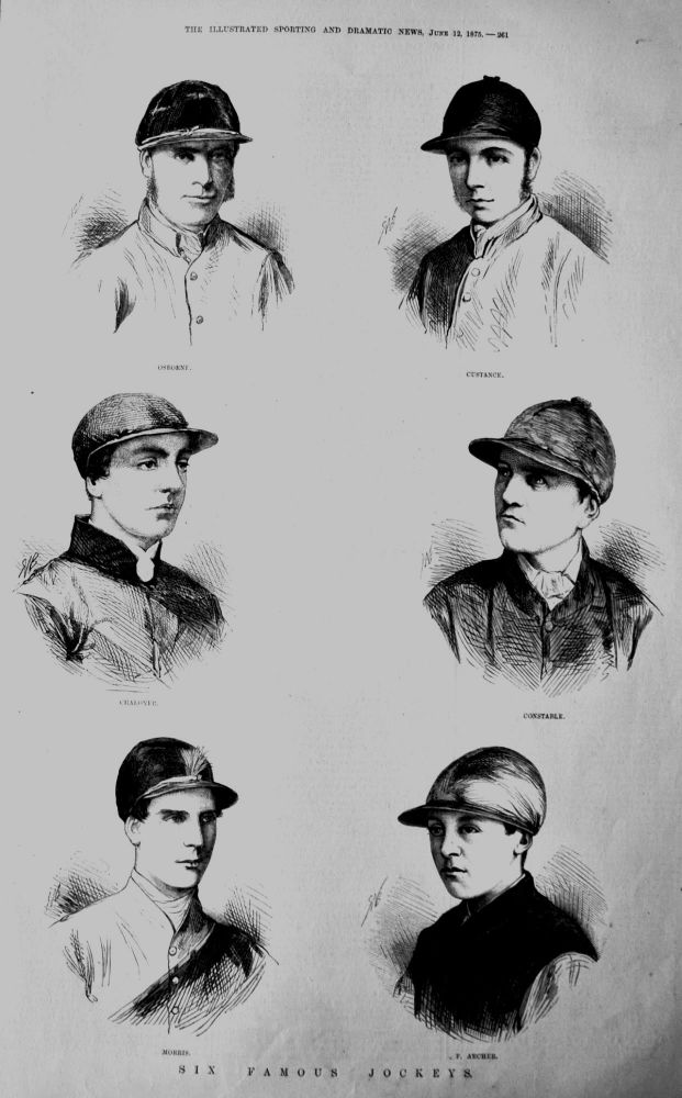 Six Famous Jockeys.  1875.