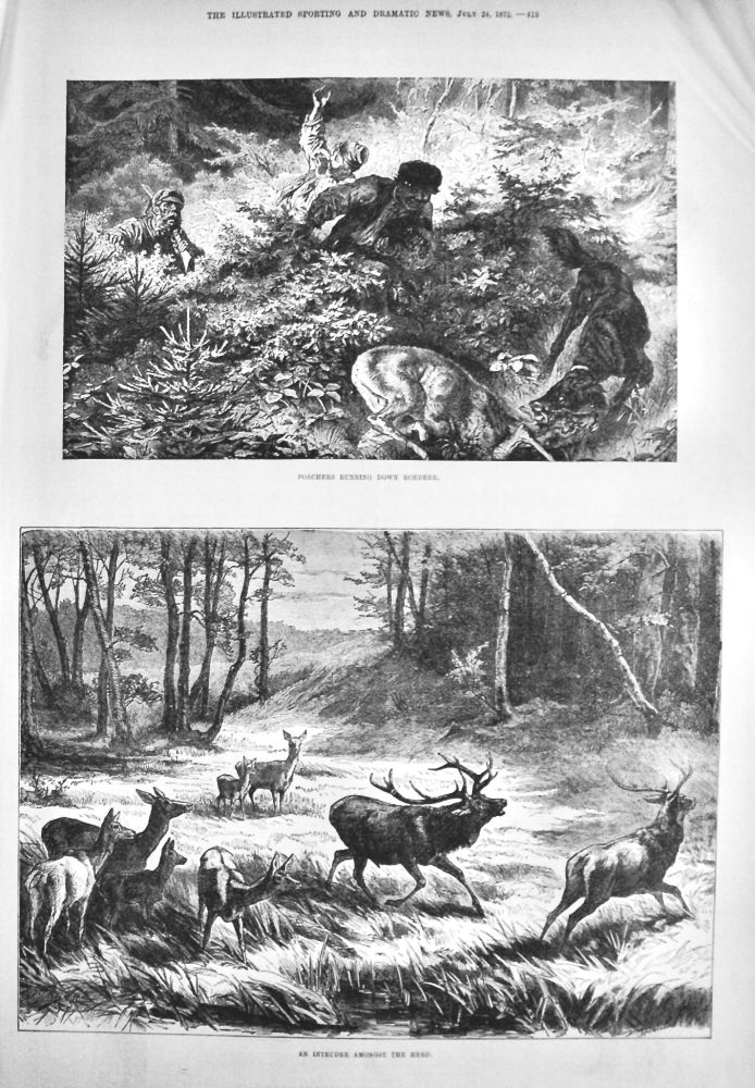 Poachers Running Down Roe Deer.  1875.