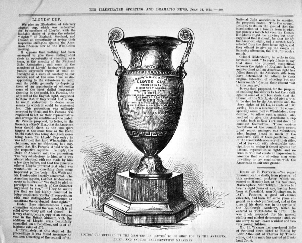 Lloyds' Cup.  1875.