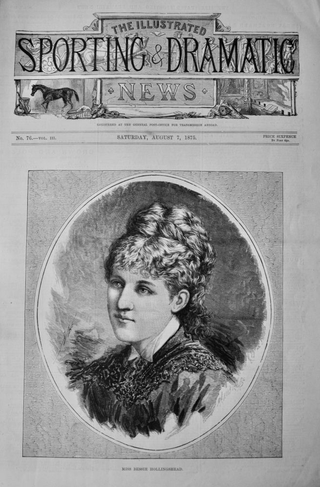 Miss Bessie Hollingshead.  1875.
