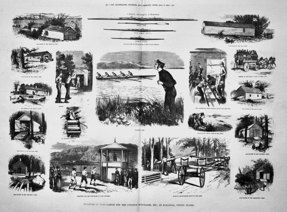 Incidents of Preparation for the College Boat-Races, Etc., at Saratoga, United States.  1875.