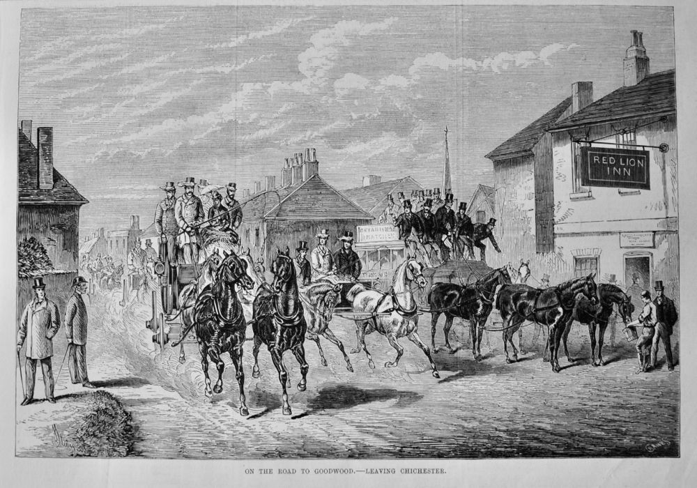 On the Road to Goodwood.- Leaving Chichester.  1875.