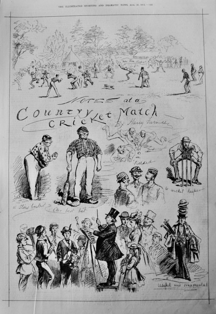 Notes at a Country Cricket match.  1875.