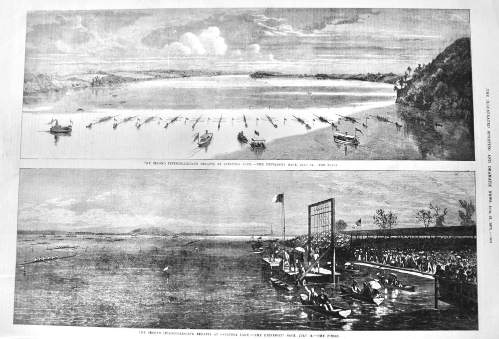 The Second Intercollegiate Regatta at Saratoga Lake.  1875.