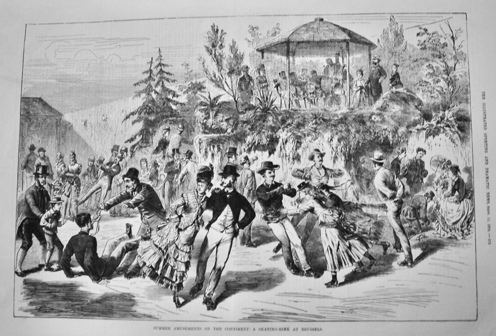 Summer Amusements on the Continent :  A Skating-Rink at Brussels.  1875.
