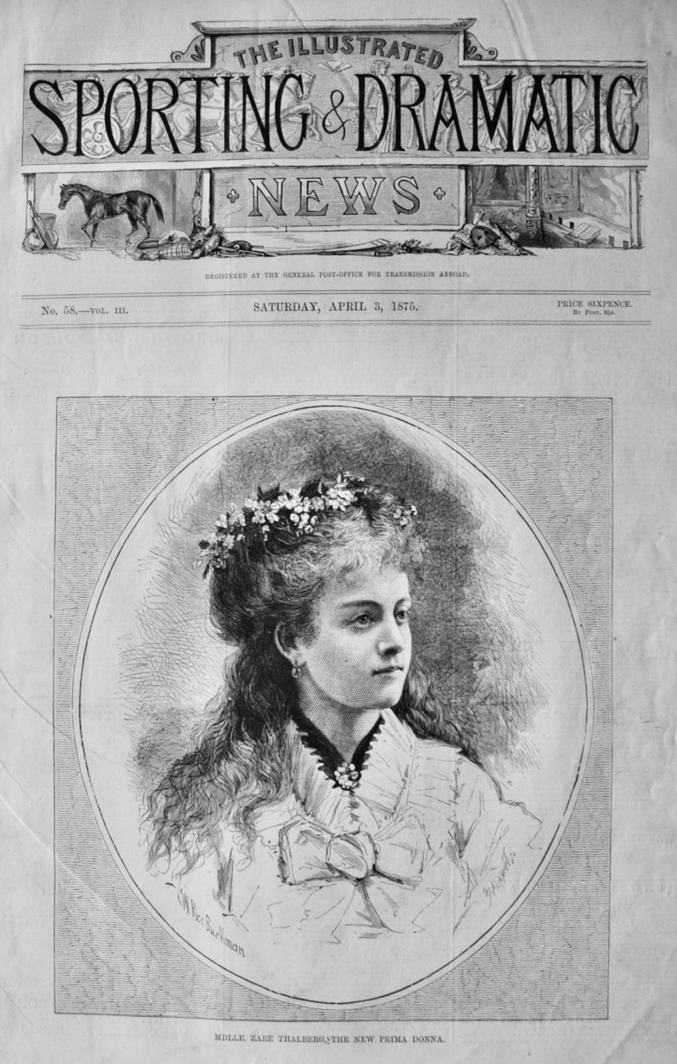 Mdlle. Zare Thalberg, The New Prima Donna.  1875.
